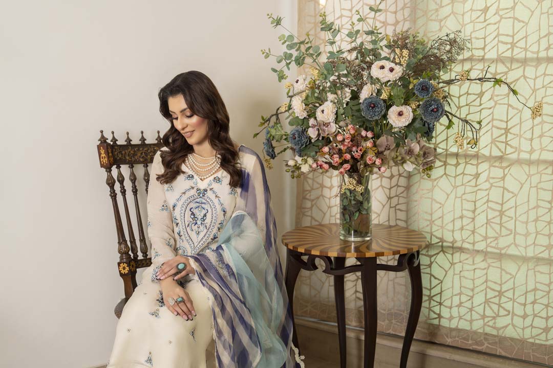 Luxe Silk Lawn Lace Detailing